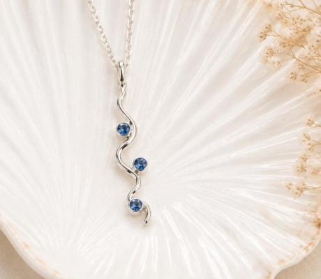 Silver Wave Pendant Necklace