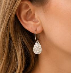 Hammered Teardrop Earrings