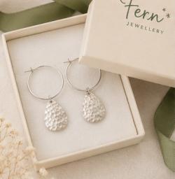 Hammered Teardrop Earrings