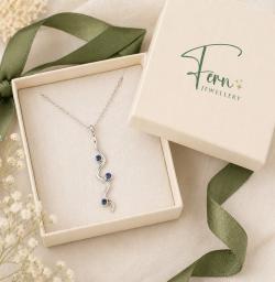 Silver Wave Pendant Necklace Boxed