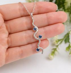 Silver Wave Pendant Necklace