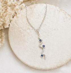 Silver Wave Pendant Necklace